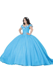 Vestido Mis Xv Primaveras 037 100% Poliester Azul 601010