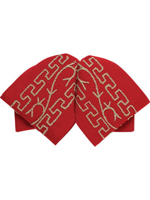 Juego De Velas Moño Charro Mexico Artesanal M-002 100% Poliester Rojo/Oro 601113