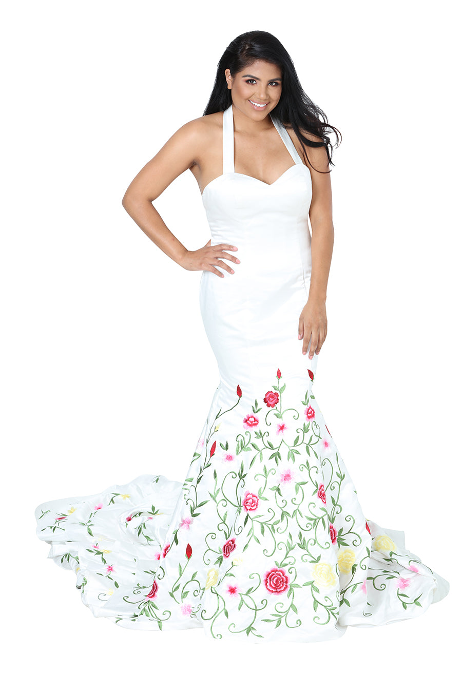 Vestido de Mujer Mis XV Primaveras Vest-flor-nov en 80% Poliéster 20% Algodón Color Blanco/Multicolor 601224