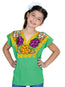 Blusa Bordada/O Mis Xv Primaveras Zinacantan 100% Algodon Verde 601282