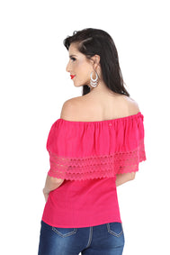 Blusa Mexico Artesanal Maria Bonita 100% Algodon Rosa 601307