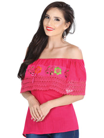 Blusa Mexico Artesanal Maria Bonita 100% Algodon Rosa 601307