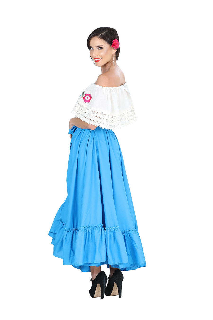 Falda de Mujer Mis XV Primaveras Fda-dbl-vlo en 100% Algodón Color Azul 601315