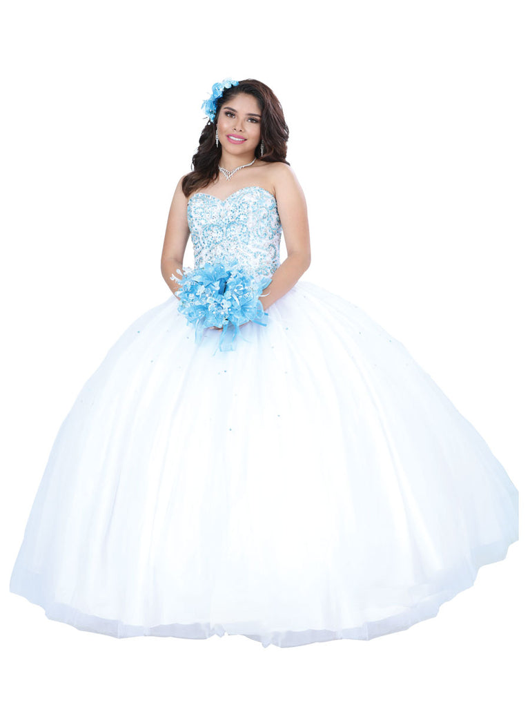 Vestido de Mujer Mis XV Primaveras en Tela Color Blanco 601341