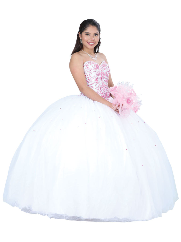Vestido de Mujer Mis XV Primaveras en Tela Color Blanco 601342