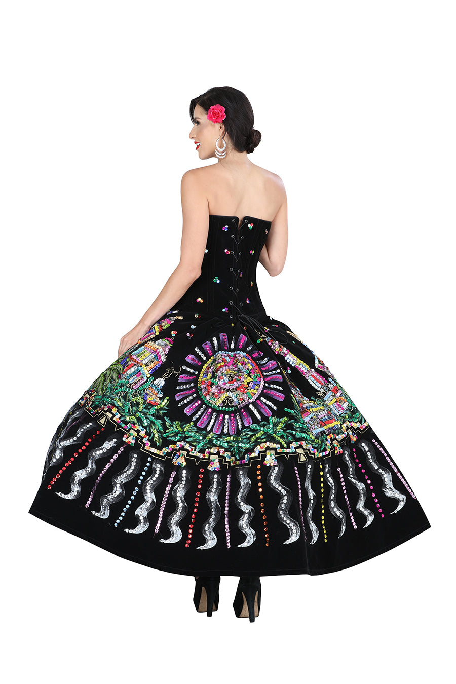 Vestido de Mujer Mis XV Primaveras Vest-guadnch-n en 100% Poliéster SATIN Color Negro 601377