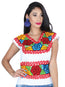 Blusa Campesina Mis Xv Primaveras Bls-Camp-Flr2 100% Algodon Blanco/Rojo 601411