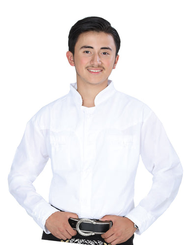 Camisa Casual de Niño Mis XV Primaveras Cam-slda-h Charro en 100% Poliéster Color Blanco 601469