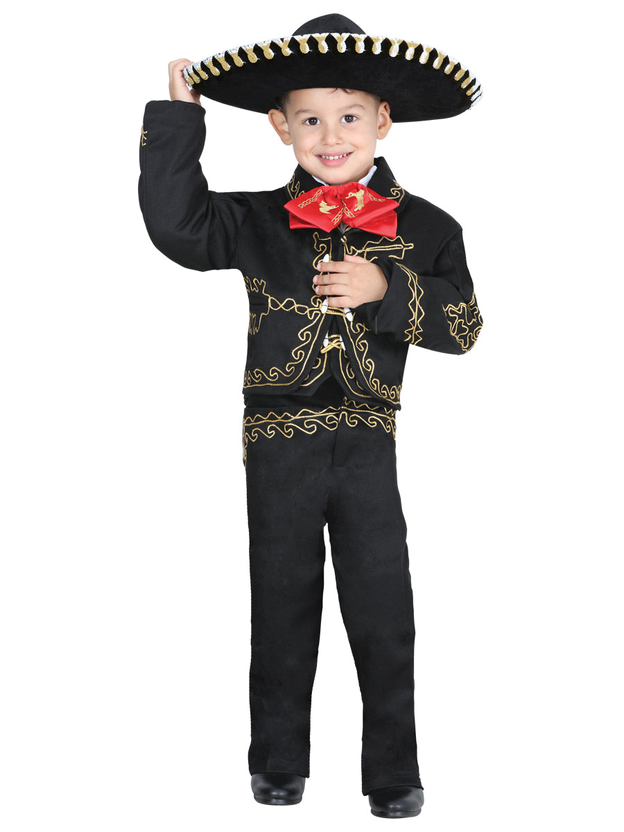 Traje Charro de Niño Mis XV Primaveras Trj-ctll-n Charro en 100% Poliéster Color Negro/Oro 601483