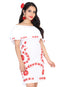 Vestido Mexico Artesanal Bohemio 100% Popelina Blanco/Rojo 601816