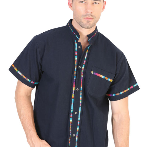 Camisa Vaquera de Hombre Mis XV Primaveras Casual en 100% MANTA Color Azul Marino 601818