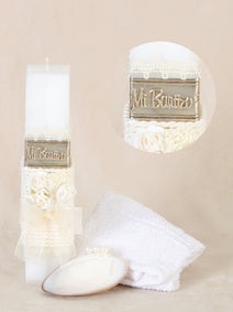 Juego De Velas Set De Vela Bautizo Mis Xv Primaveras Romy Varios Marfil 601878