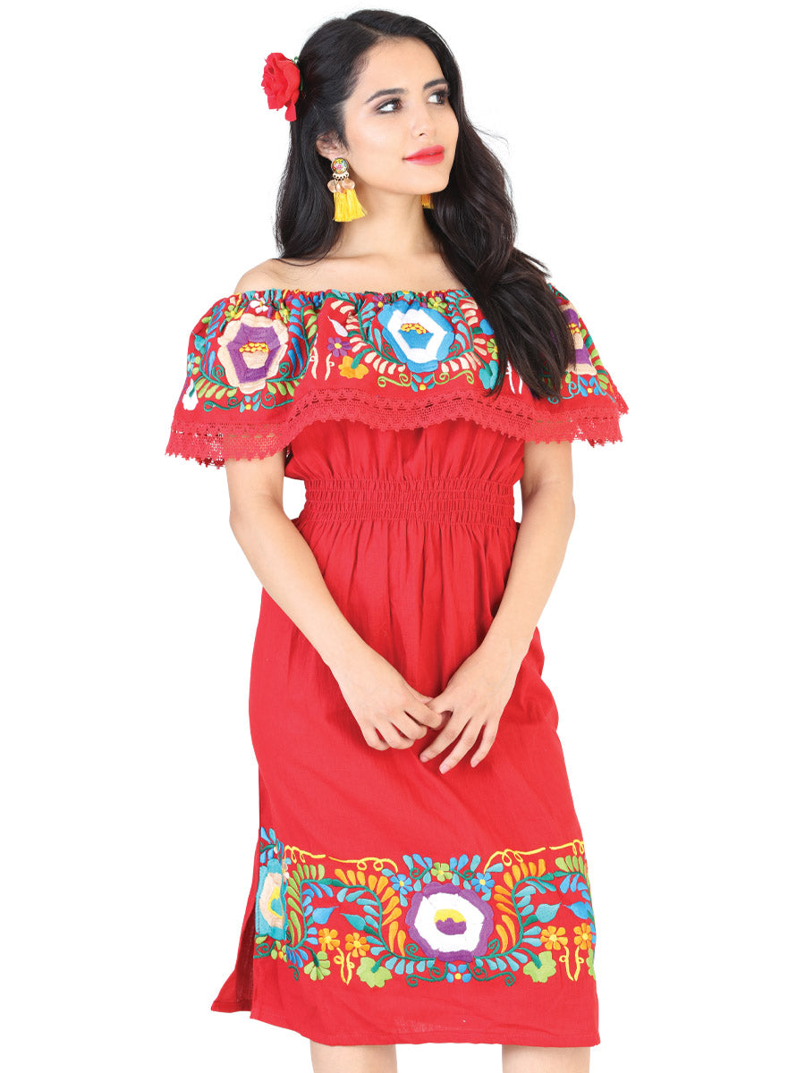 Vestido de Mujer Mis XV Primaveras en 50% Algodón 50% Poliéster Color Rojo 601964