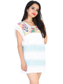 Blusa Bluson Mexico Artesanal Paloma 50% Algodon 50% Poliester Blanco 601969