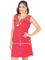 Vestido Juvenil Mexico Artesanal Cadenilla 50% Algodón 50% Poliéster Rojo 601981