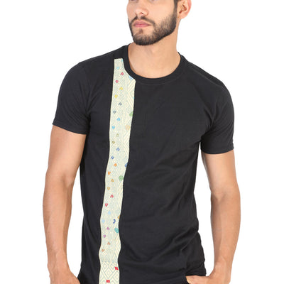 Playera de Hombre México Artesanal en 50% Algodón 50% Poliéster Color Negro 601989