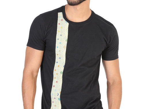 Playera de Hombre México Artesanal en 50% Algodón 50% Poliéster Color Negro 601989