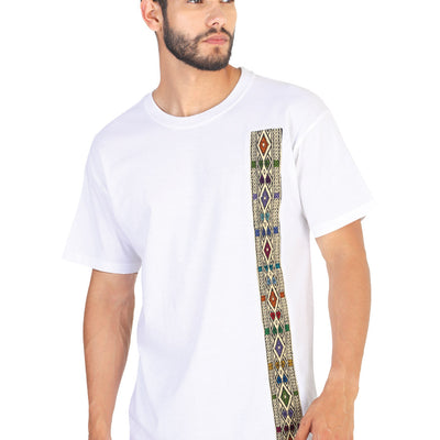 Playera de Hombre México Artesanal en 50% Algodón 50% Poliéster Color Blanco 601990