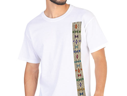 Playera de Hombre México Artesanal en 50% Algodón 50% Poliéster Color Blanco 601990