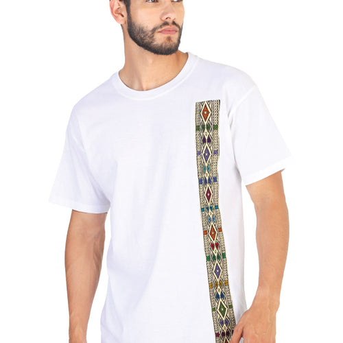 Playera de Hombre México Artesanal en 50% Algodón 50% Poliéster Color Blanco 601990