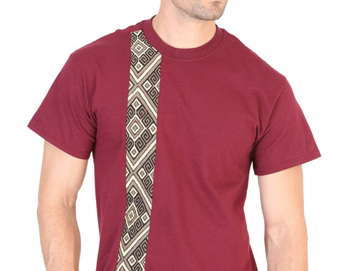 Playera de Hombre México Artesanal en 50% Algodón 50% Poliéster Color Vino 601991