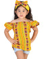 Blusa Mexico Artesanal Campesina Niña - 77 100% Algodon Amarillo 602105
