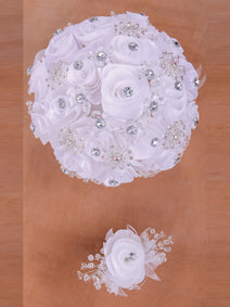 Juego De Velas Ramo Mis Xv Primaveras 231275 Acrílico/Satin Blanco/Plata 602323