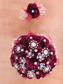 Juego De Velas Ramo Mis Xv Primaveras 231275 Acrílico/Satinado Vino/Plata 602329