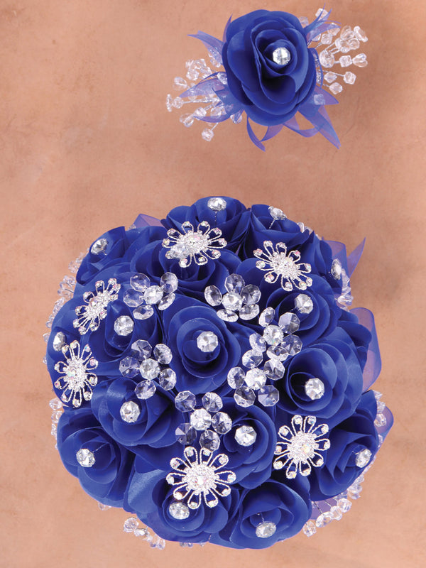 Ramo para XV Años Mis XV Primaveras en Acrílico Satinado Color Azul Rey/Plata 602333