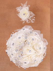 Juego De Velas Ramo Mis Xv Primaveras 240725 Acrílico/Satinado Marfil/Plata 602337