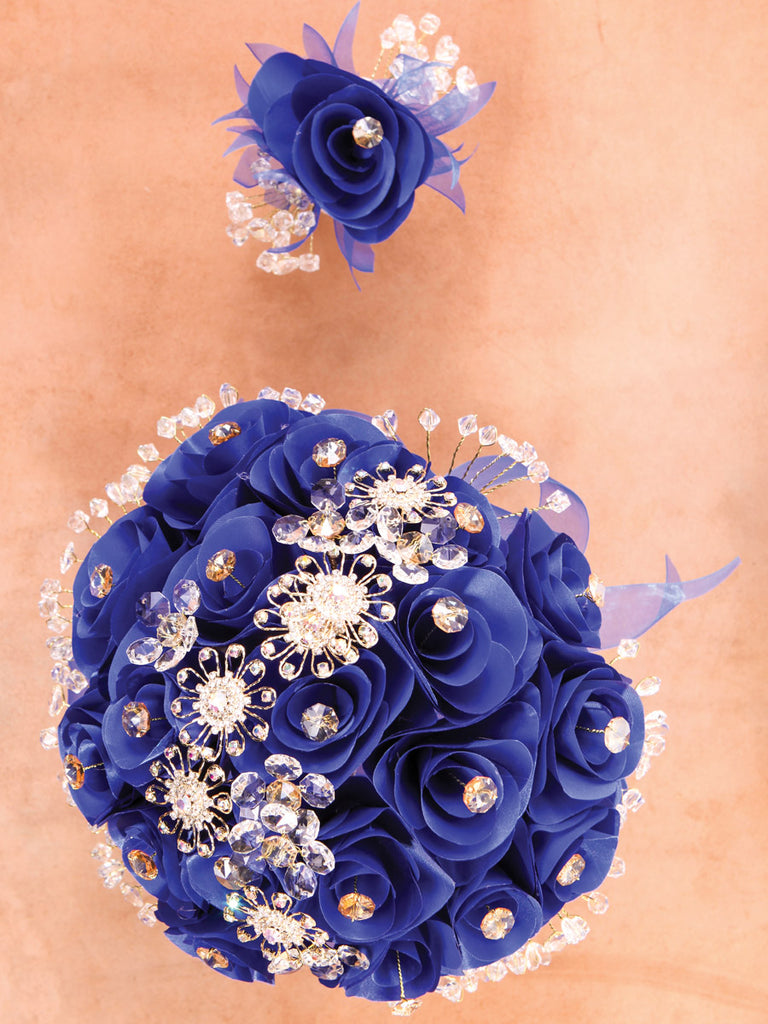 Ramo para XV Años Mis XV Primaveras en Acrílico Satinado Color Azul Rey/Oro 602344