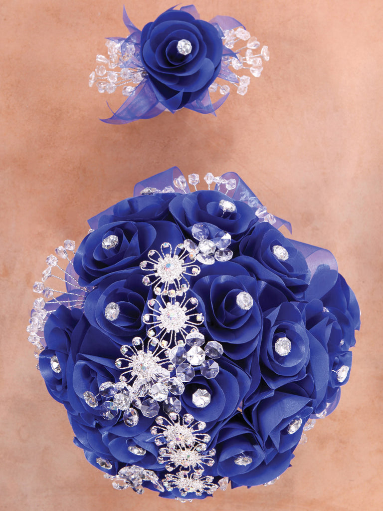 Ramo para XV Años Mis XV Primaveras en Acrílico Satinado Color Azul Rey/Plata 602345