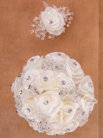 Juego De Velas Ramo Mis Xv Primaveras 071019 Acrílico/Satinado Marfil/Plata 602349