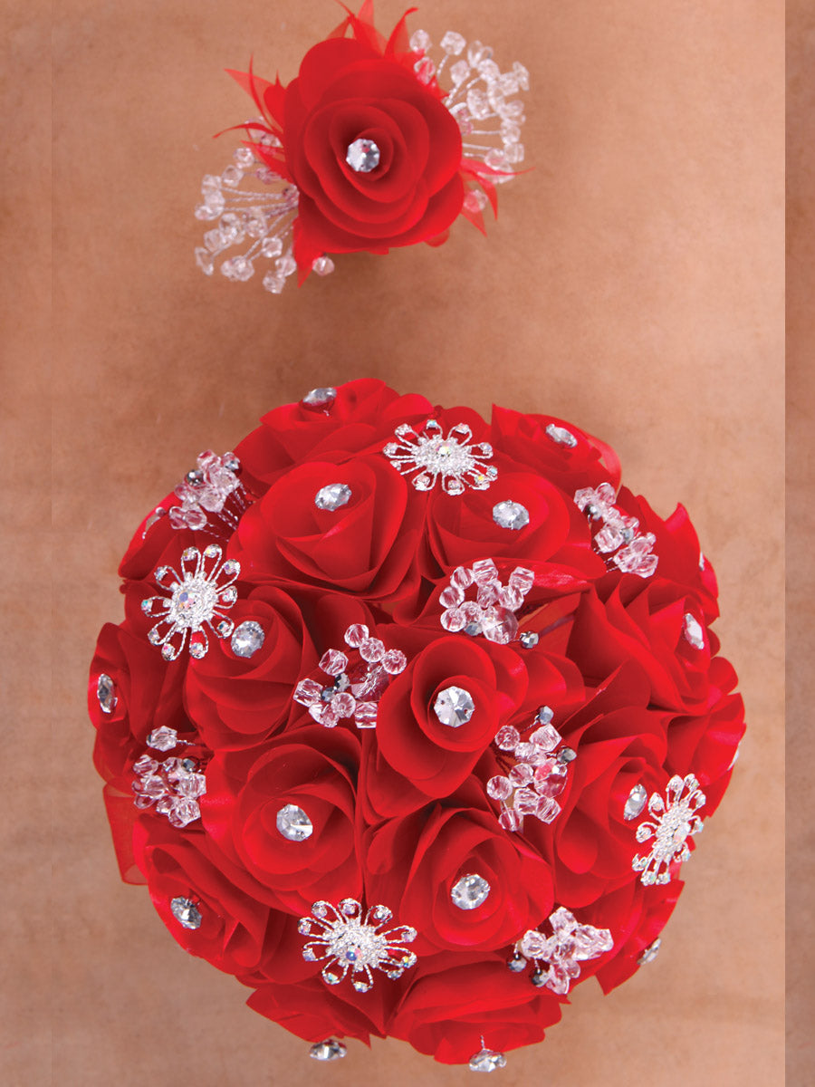 Ramo para XV Años Mis XV Primaveras en Acrílico Satinado Color Rojo/Plata 602351