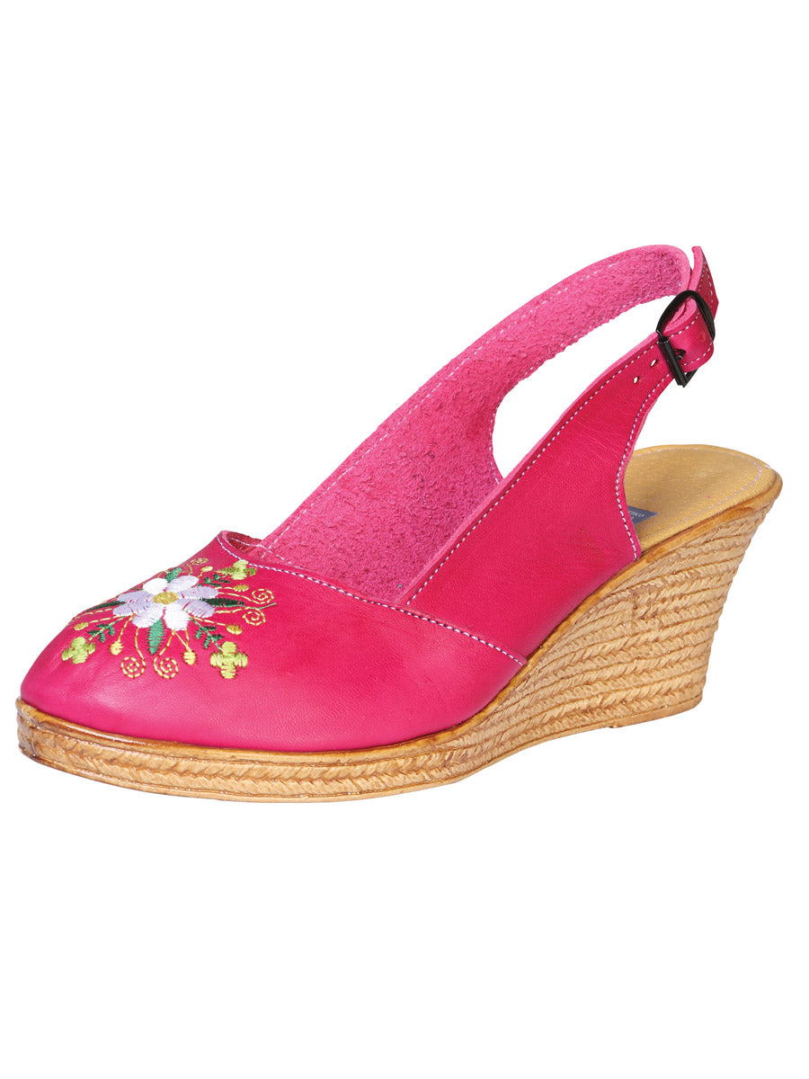 Huarache Mocasín de Mujer México Artesanal Bordada Artesanal en Piel 602360