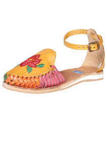 Mexicano Artesanal Sandalias Piel Mustard 602363