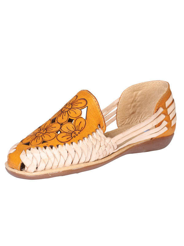 Huarache Mocasín de Mujer México Artesanal en Piel Color Natural 602364