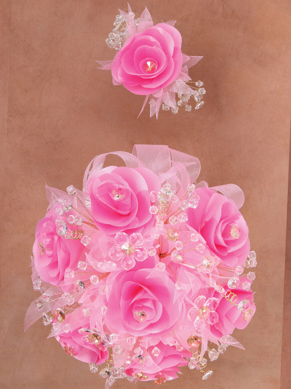 Ramo para XV Años Mis XV Primaveras en Acrílico Satinado Color Rosa/Oro 602396
