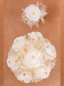 Juego De Velas Ramo Mis Xv Primaveras 231014 Acrílico/Satinado Marfil/Oro 602400