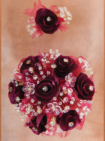 Juego De Velas Ramo Mis Xv Primaveras 231014 Acrílico/Satinado Vino/Oro 602401