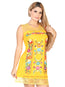 Vestido Bordado/A Mexico Artesanal Primaveral Mini 100% Algodon Amarillo 602448