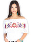 Blusa Juvenil Mexico Artesanal Noche Buena 100% Algodon Blanco 602456
