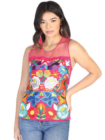 Blusa Juvenil Mexico Artesanal Noche Buena 50% Algodon, %50 Polyester Fiuscha 602485
