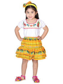 Conjunto Mexico Artesanal Cambaya Blusa - 81 50% Algodon, %50 Polyester Amarillo 602498