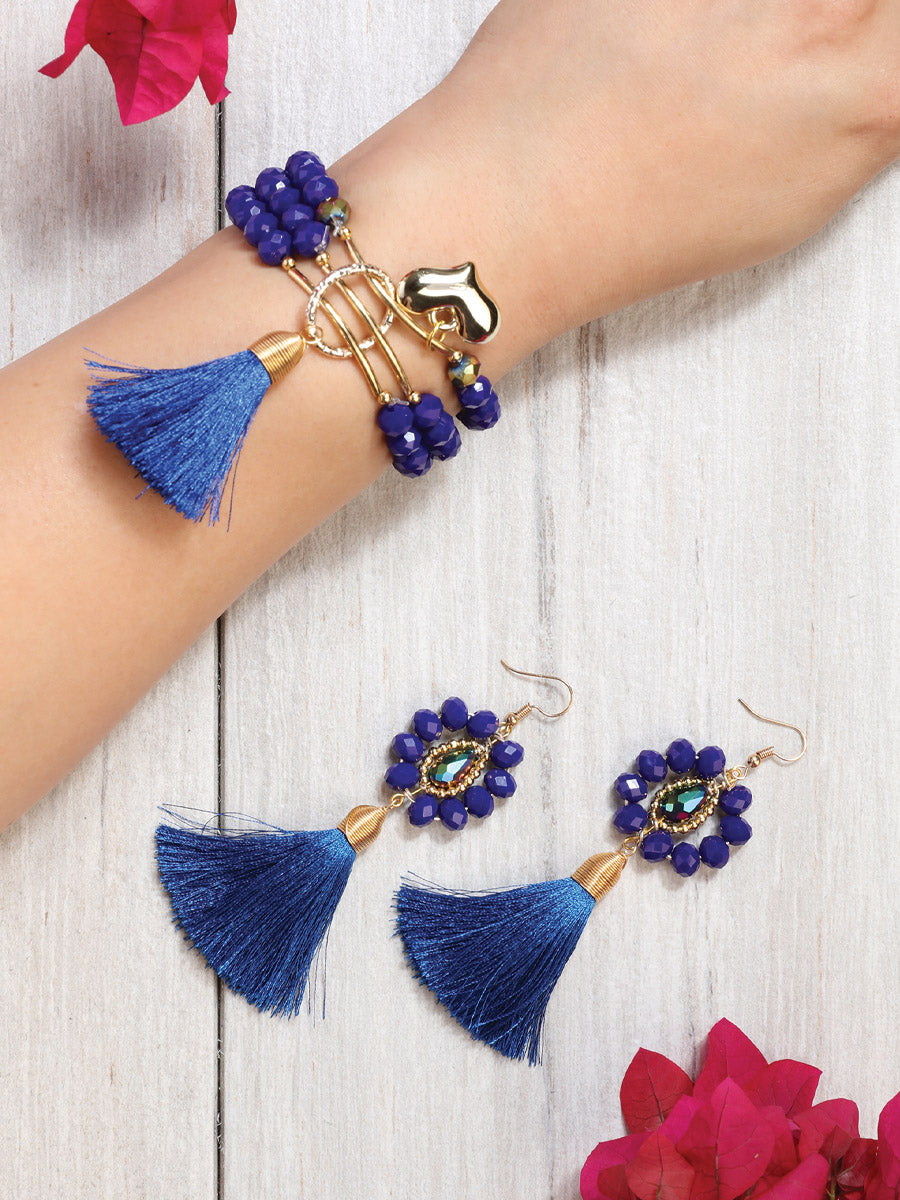 Juego de Velas para XV Años México Artesanal Semanario/aretes Artesanal Color Azul Rey 602503