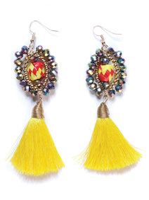 Juego De Velas Aretes Mis Xv Primaveras Motita Palma Amarillo 602567