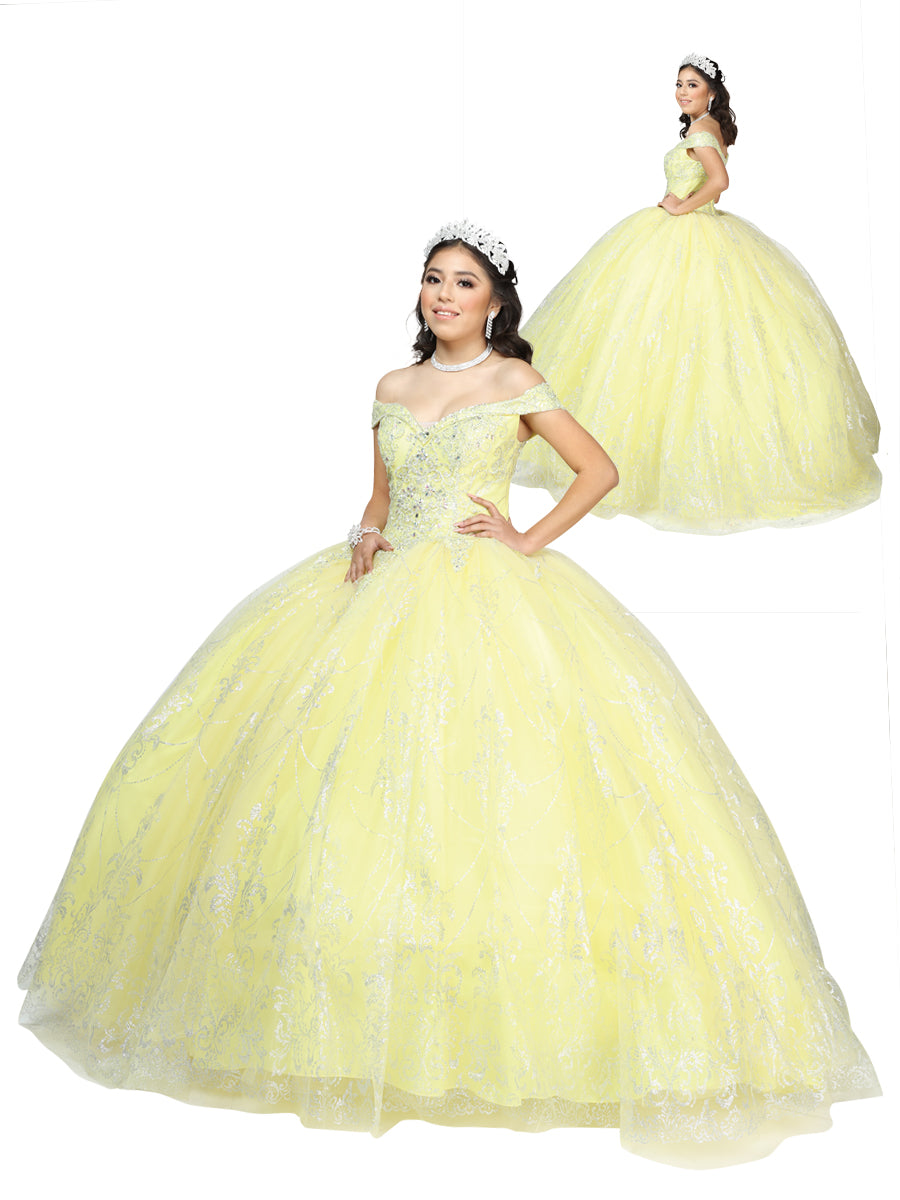 Vestido de Mujer Mis XV Primaveras en 100% Poliéster Color Amarillo 602589