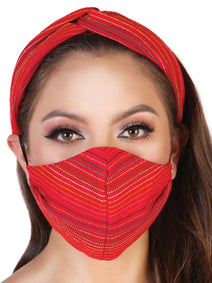Juego De Velas Cubrebocas/Turbante Mexico Artesanal 510 100% Acrilan Rojo 602648
