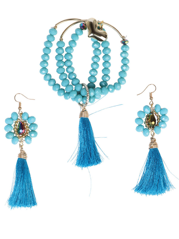 Juego De Velas Semanario Mexico Artesanal Semanario/Aretes Palma Azul 602704