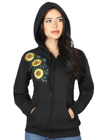 Sudadera Mexico Artesanal Sdj-Z 100% Algodón Negro 602826